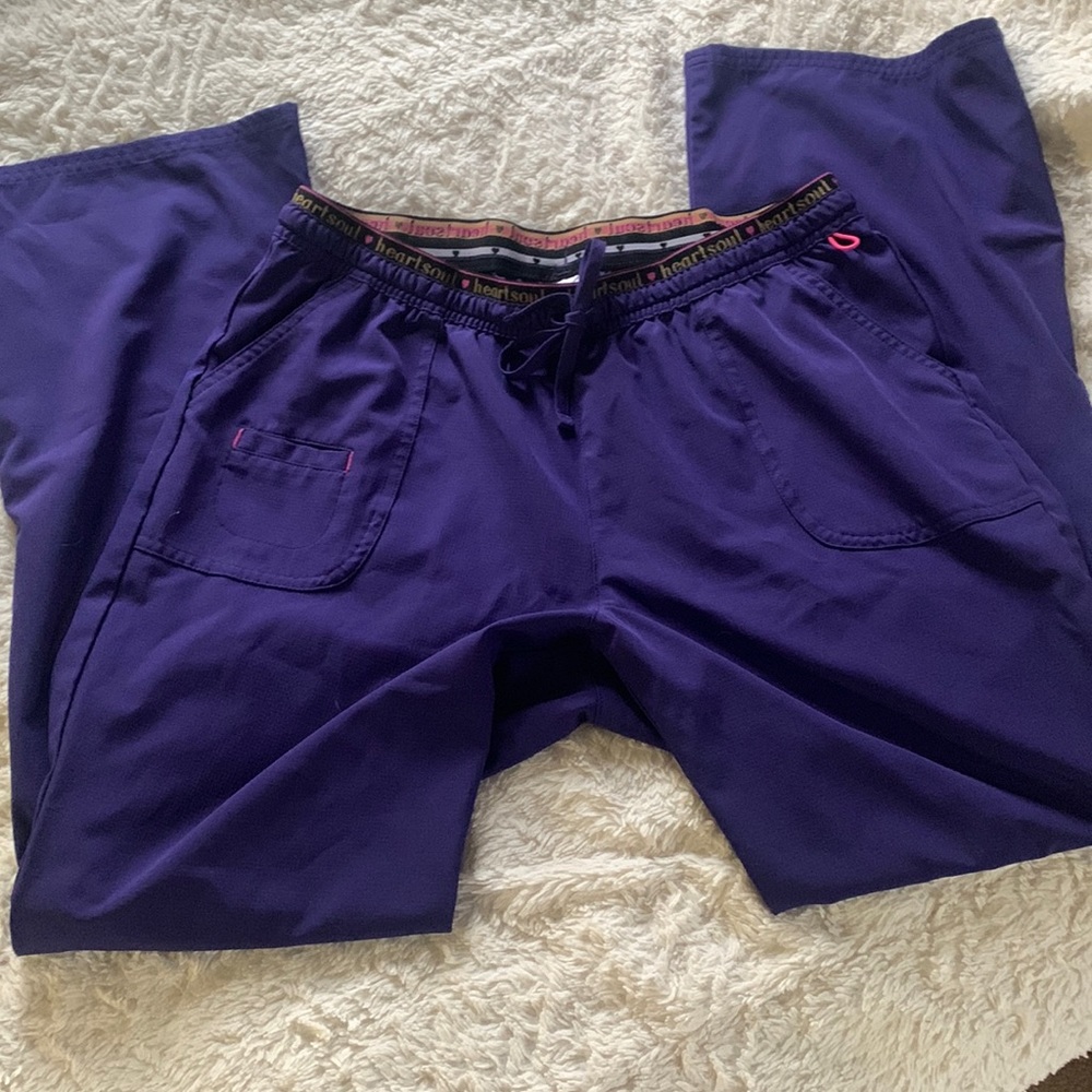 Heart Soul purple scrub pants. Size large